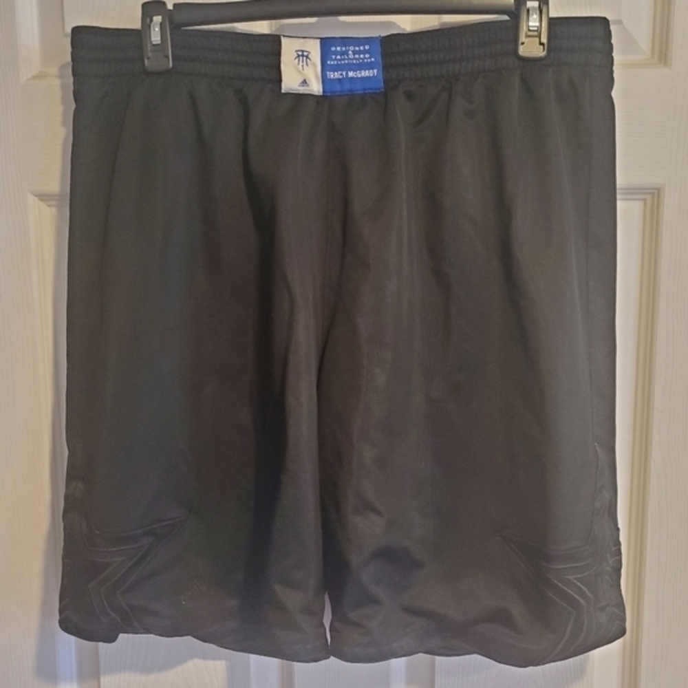 Vintage Adidas Tracy McGrady TMAC1‎ Basketball Shorts Size Large Black Star Rare
